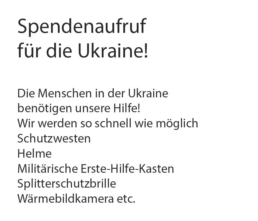 Spendenaufruf für die Ukraine!