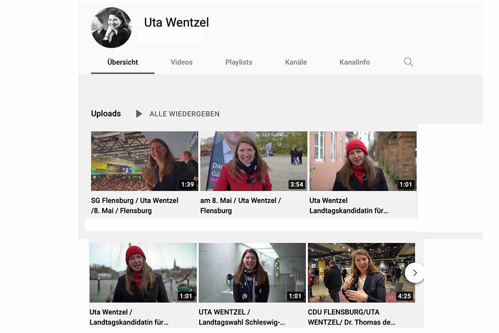 06.05.2022 Uta Wentzel - Videos auf YouTube